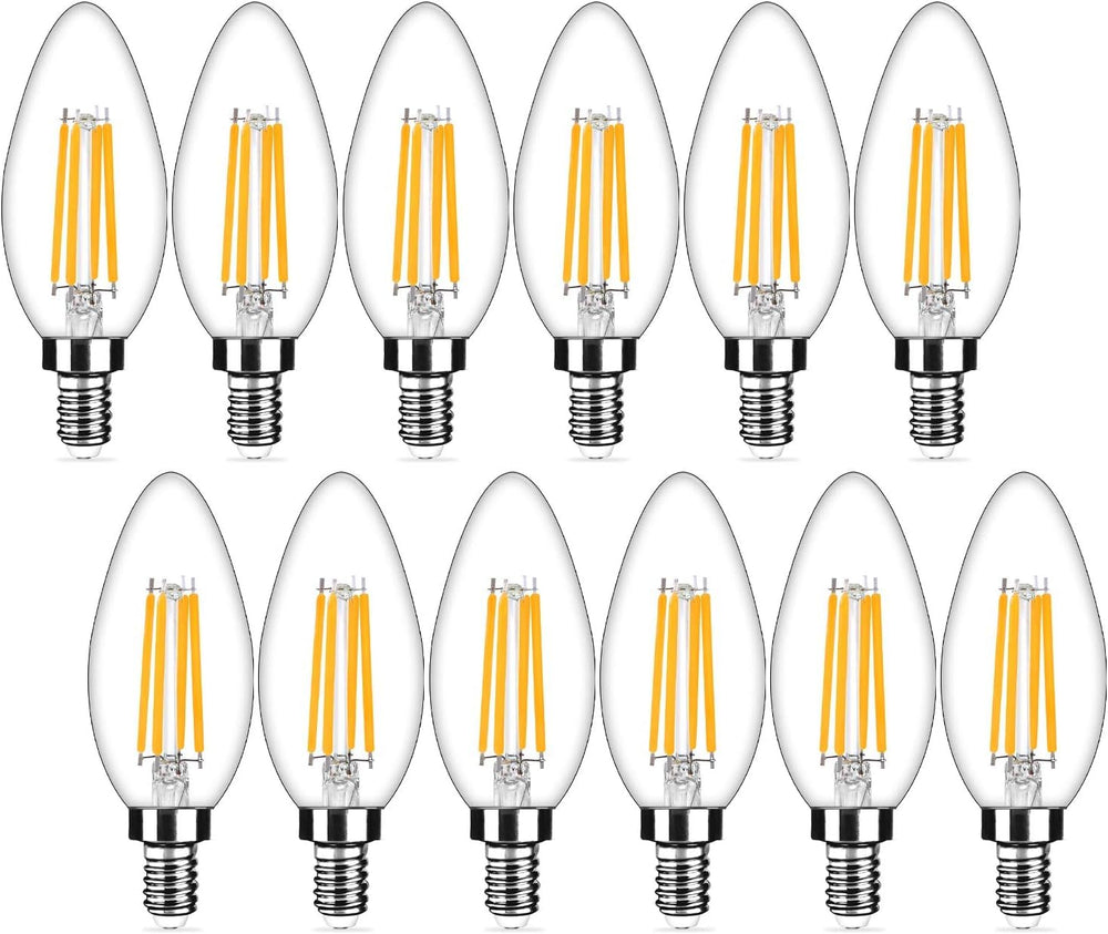 Yochoice paquete frontal de 12 bombillas E12 mostrando ahorro energético
