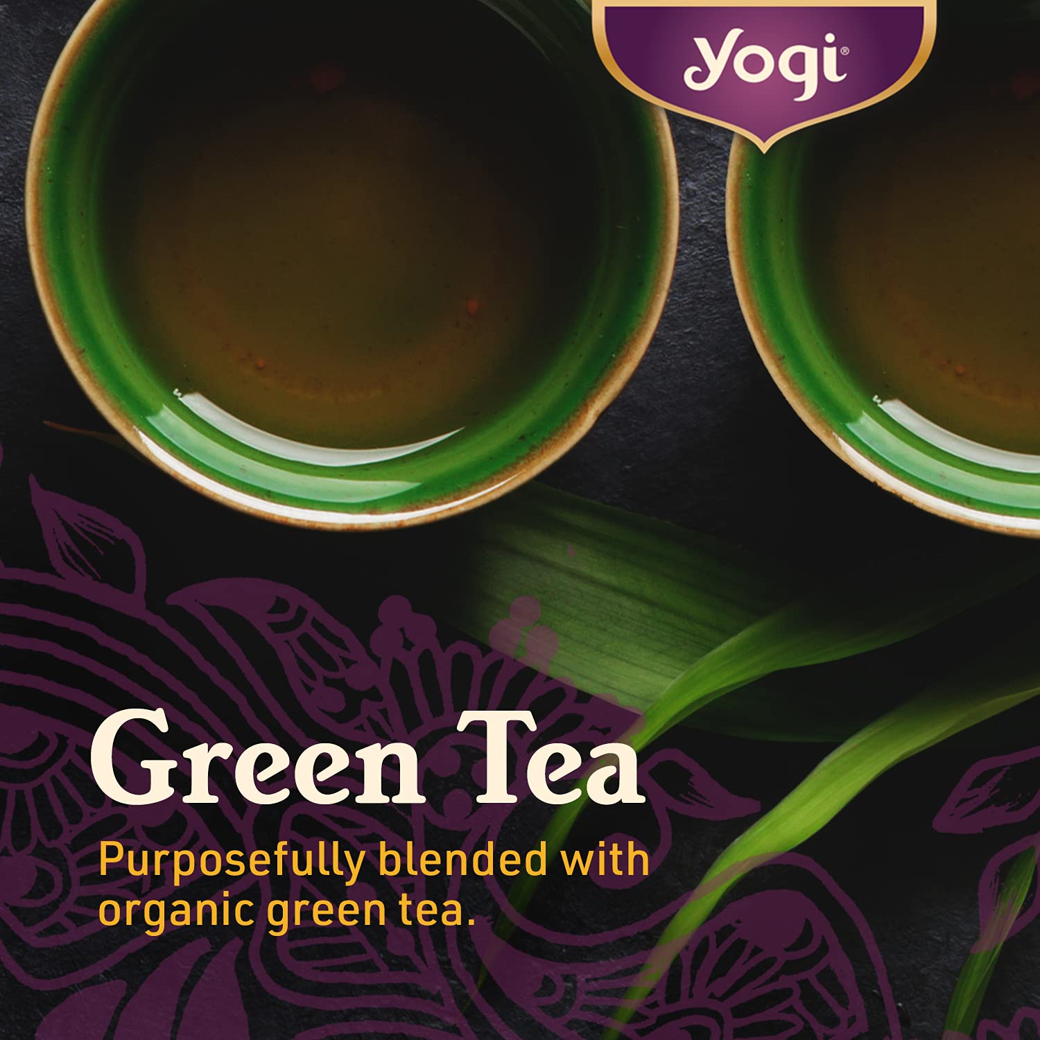Yogi etiqueta USDA Organic y NON-GMO certificada y visible