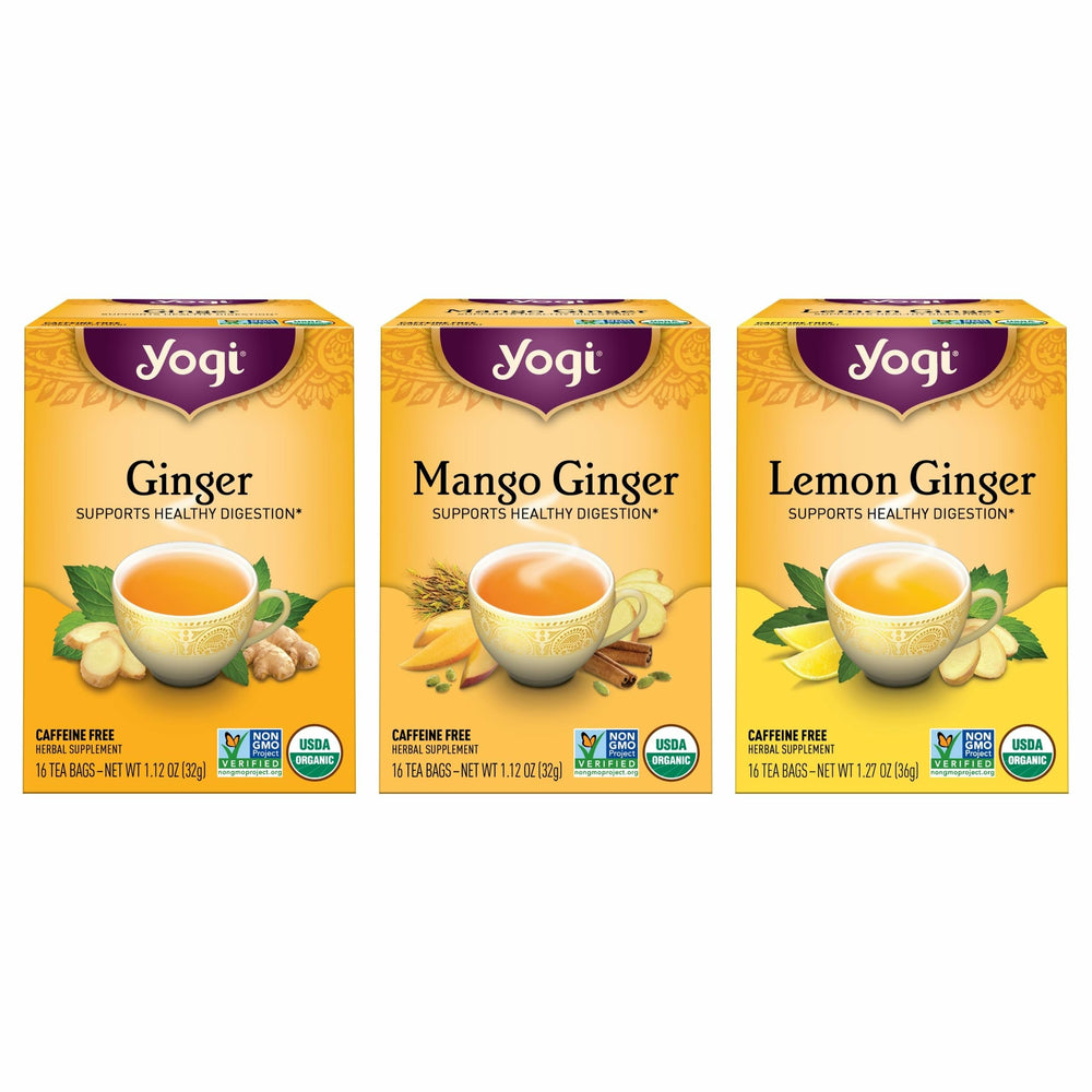 Yogi imagen frontal del pack con cajas y sellos orgánicos