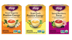 Yogi paquete frontal mostrando las tres variedades y etiqueta clara para elegir