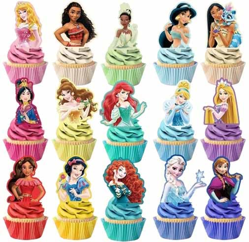 Yoimckay toppers princesa vista frontal con colores vivos y detalle nítido