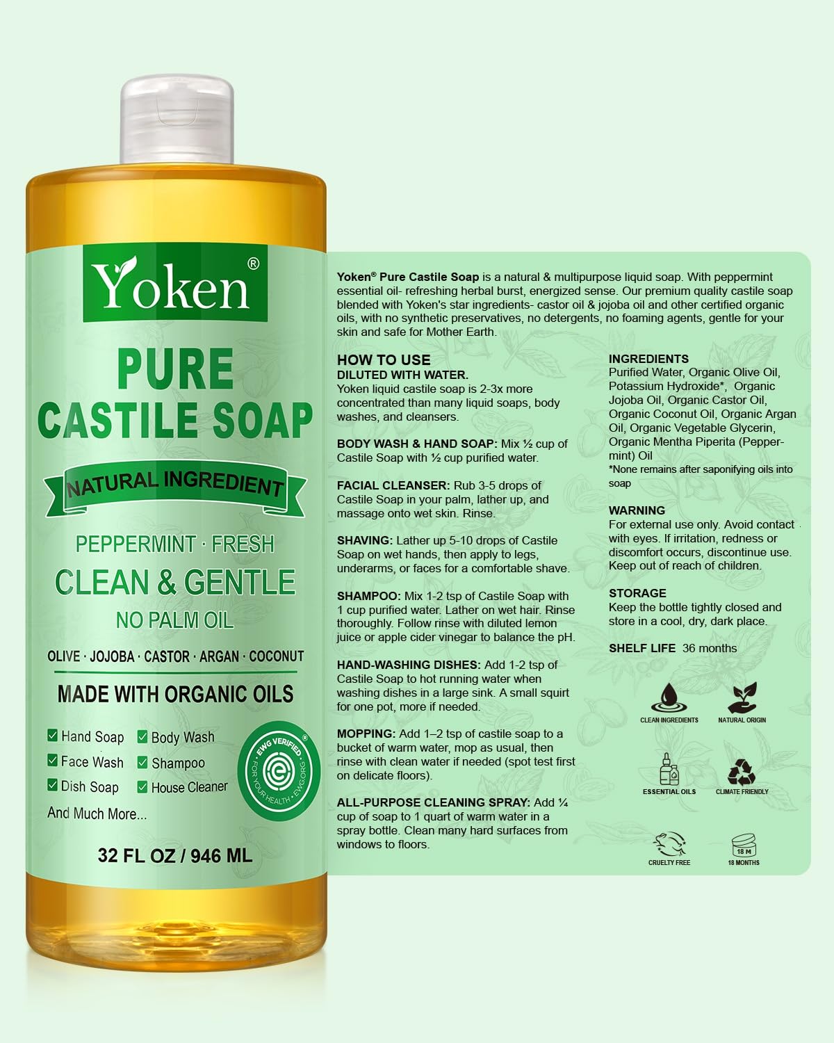 Yoken aceites vegetales como ricino y jojoba que nutren la piel