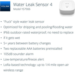 Seis sensores Leak Sensor 4 YoLink listos para instalación rápida