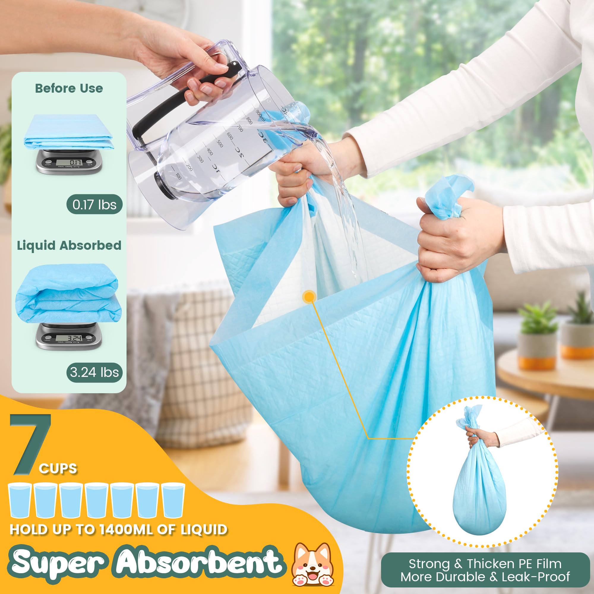 YOPETKI textura superior 3D para rápida absorción y superficie seca