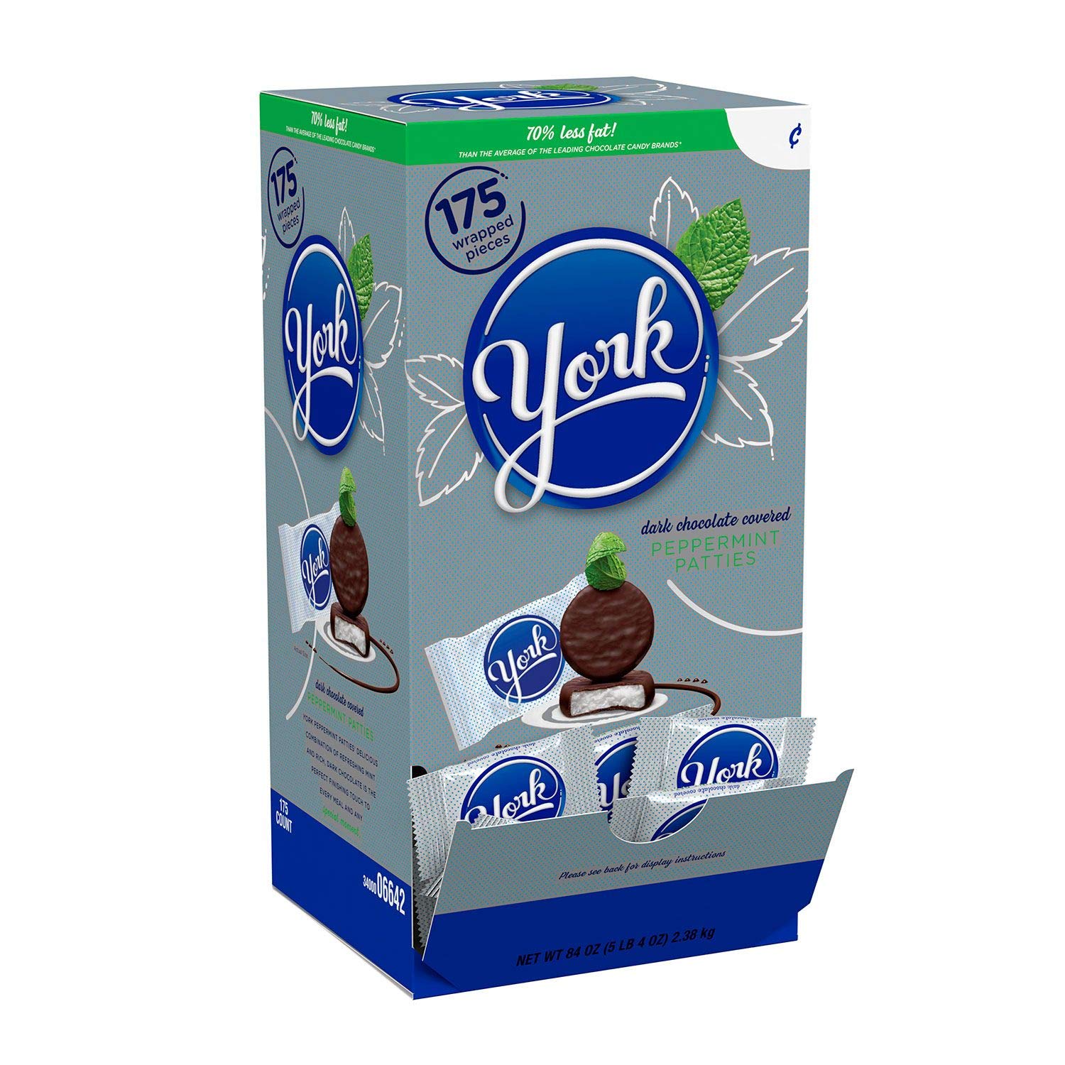 York Peppermint Disk paquete frontal mostrando 175 unidades y conveniencia