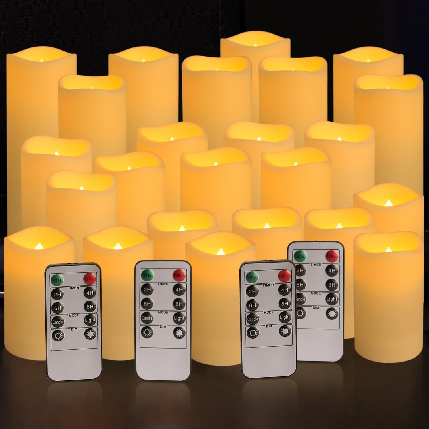 YOROXRG paquete frontal con 24 velas LED, muestra cantidad y presentación