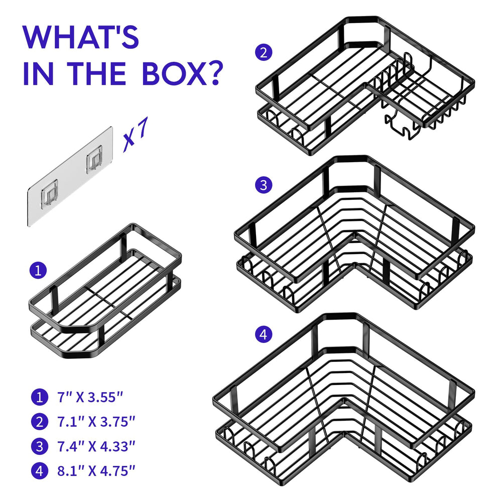 Youvip estantería en uso con champú acondicionador y gel, organización clara