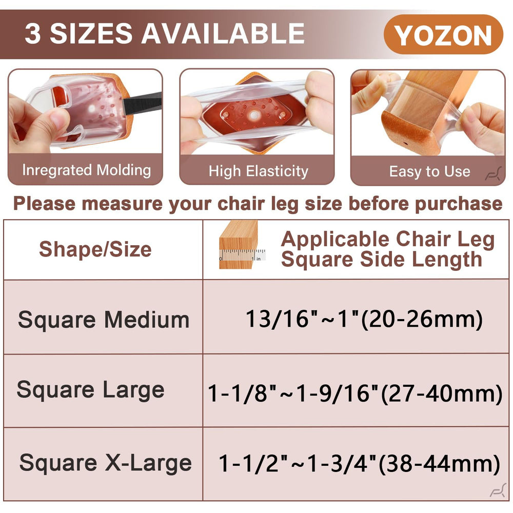 YOZON protector colocado en una silla de comedor para movimiento silencioso