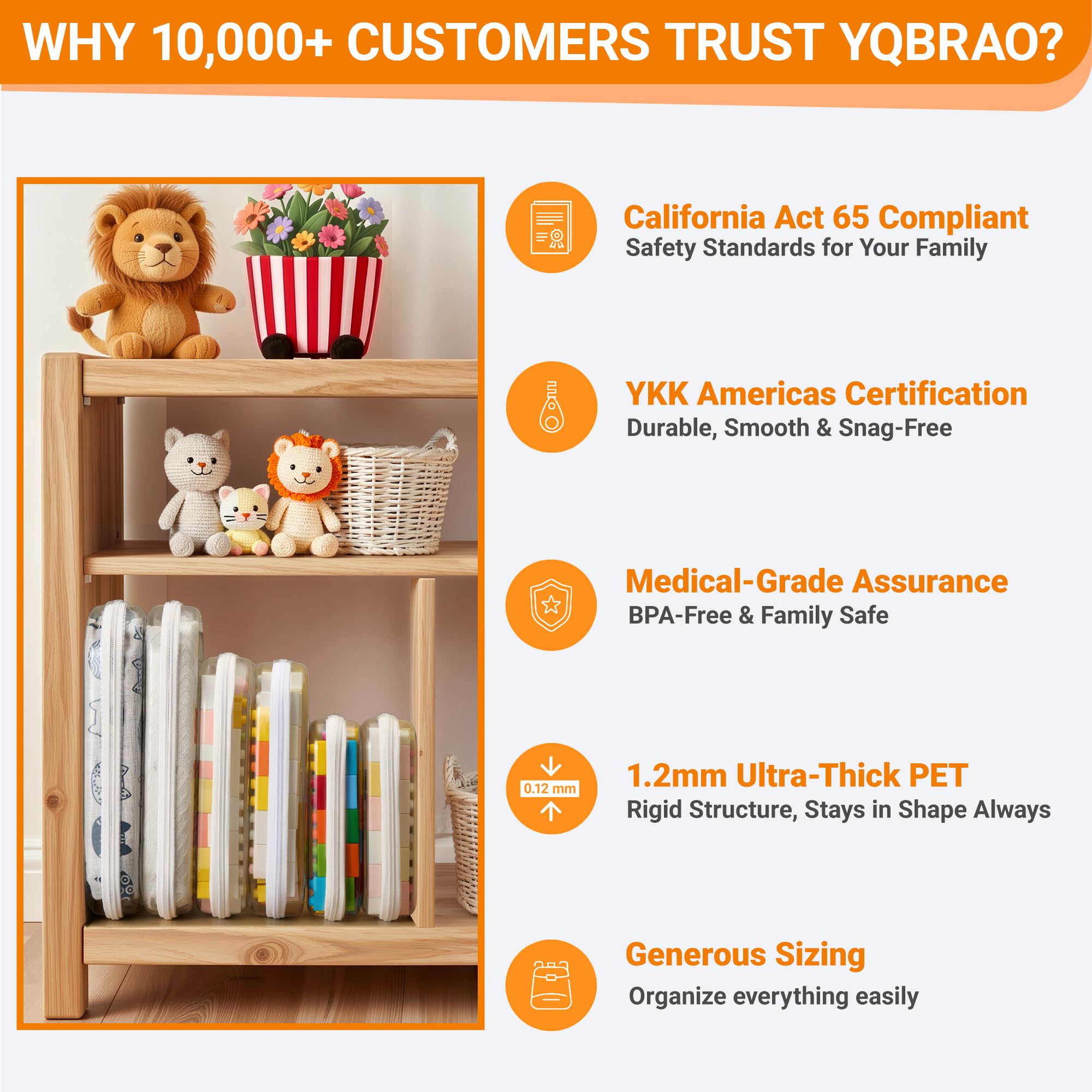 YQBRAO interior con chupete y juguetes, mantiene artículos infantiles seguros