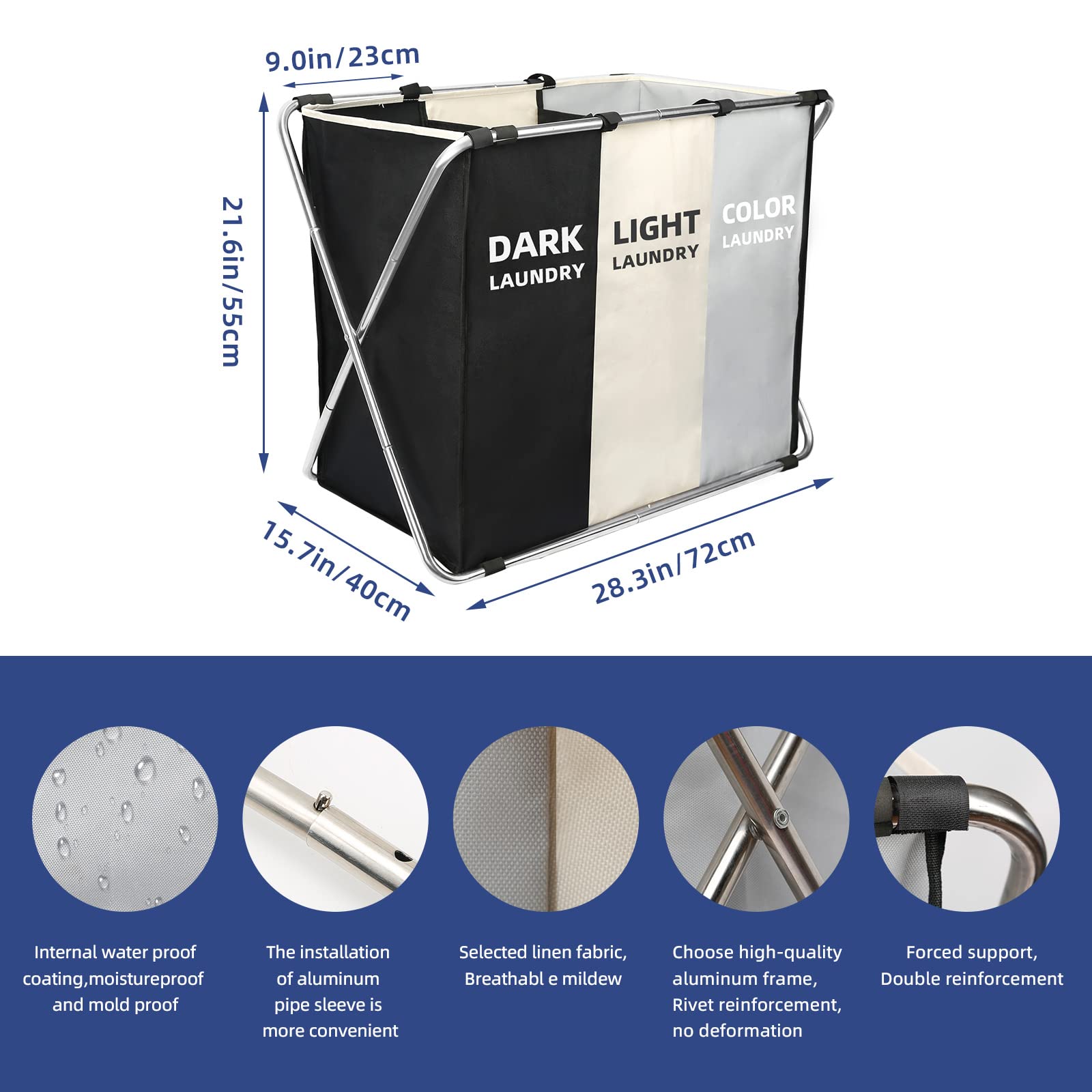 YUELAN detalle de tela impermeable que facilita limpieza y durabilidad