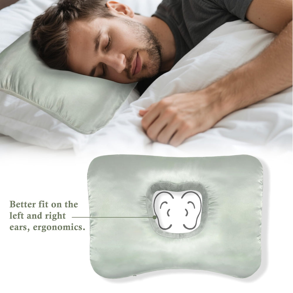 Yuibthr almohada en uso sobre cama ofreciendo soporte lateral