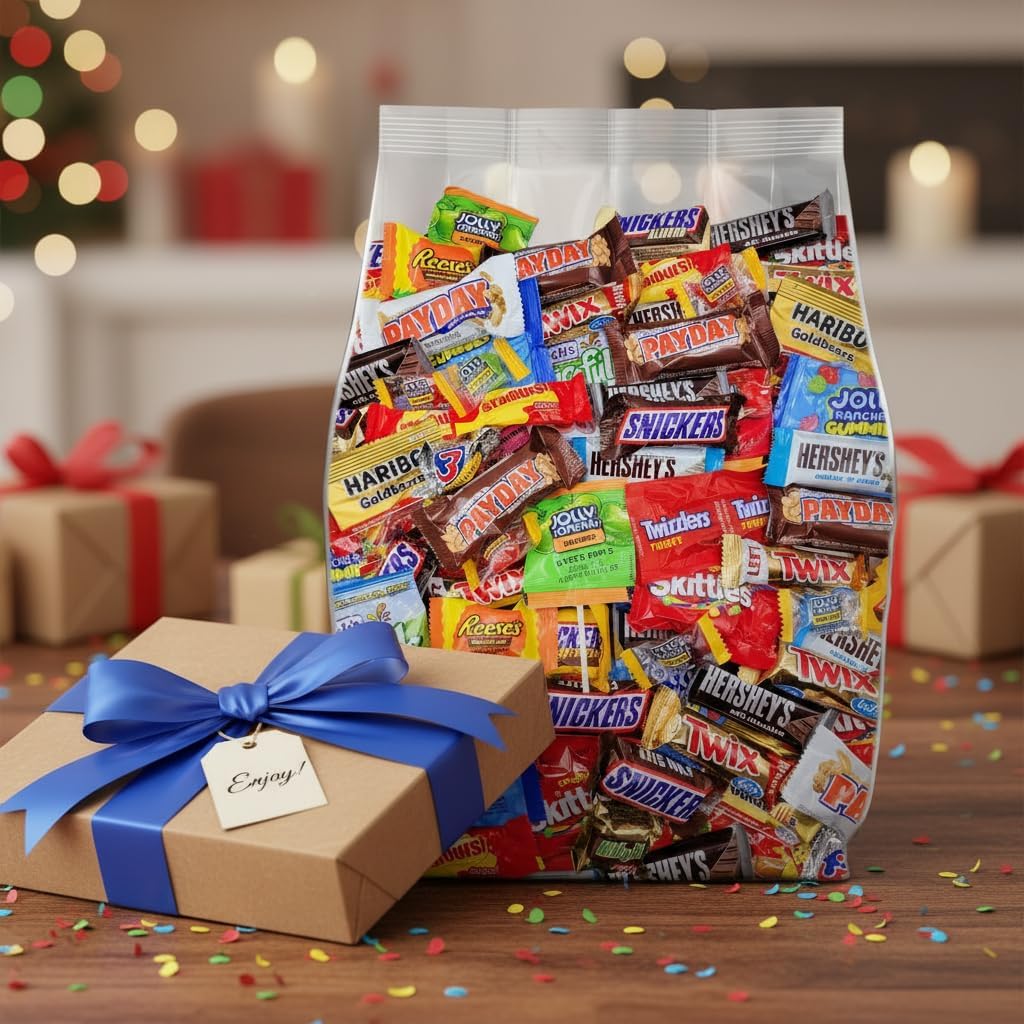 Yummy Chew bowl de dulces en mesa de fiesta para ambientar celebraciones