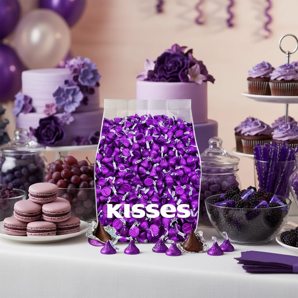Yummy Chew envoltorios morado apilados, presentación lista para servir