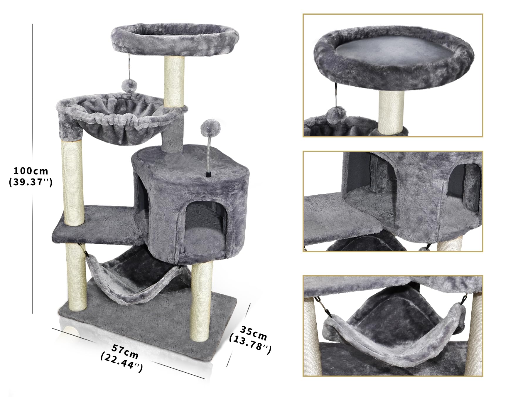 YUNIQUE poste de sisal resistente para afilar uñas y jugar