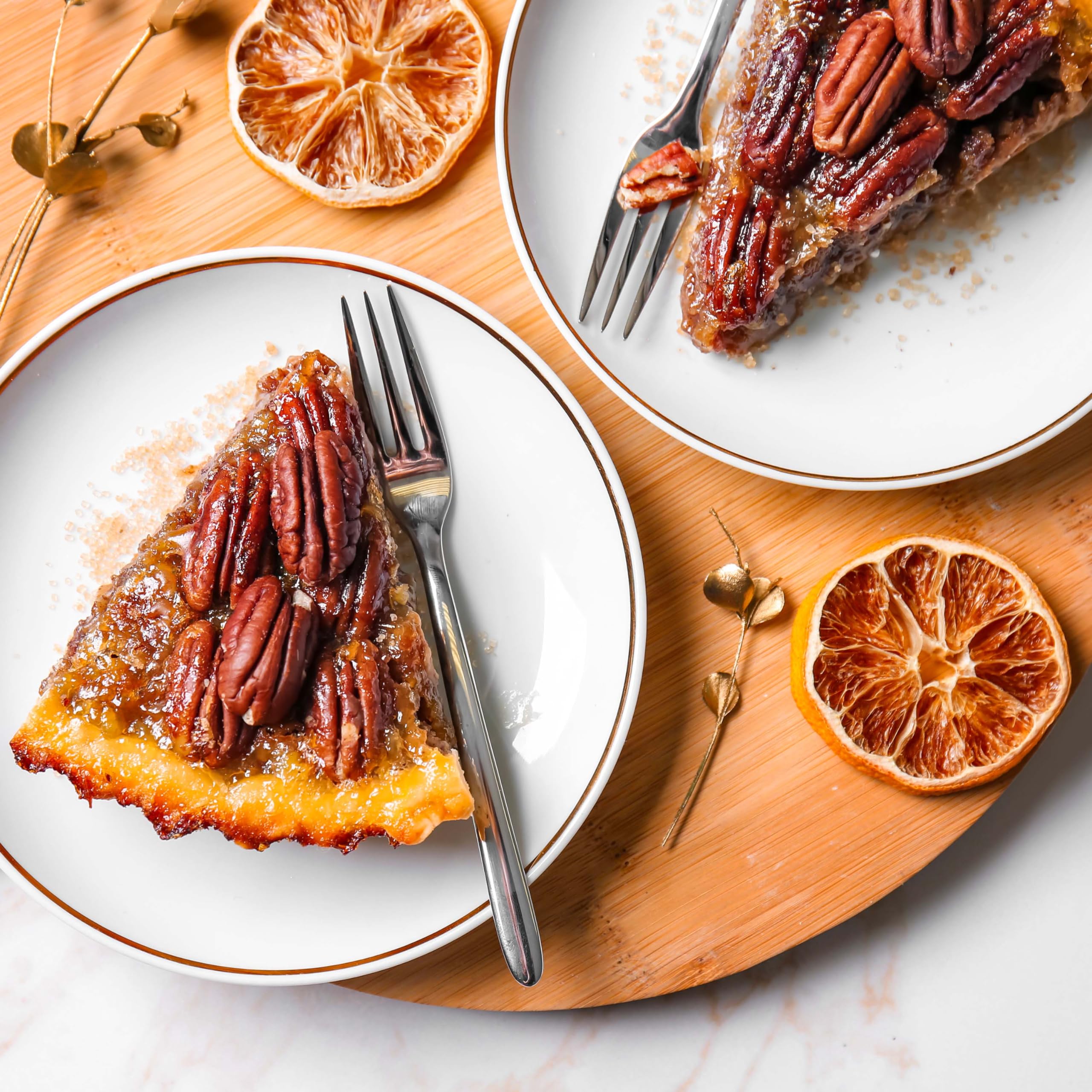 Yupik pecans used in pie to show baking-ready jumbo pecan halves