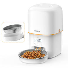 Yuposl frontal mostrando tolva y cuenco para alimentación ordenada