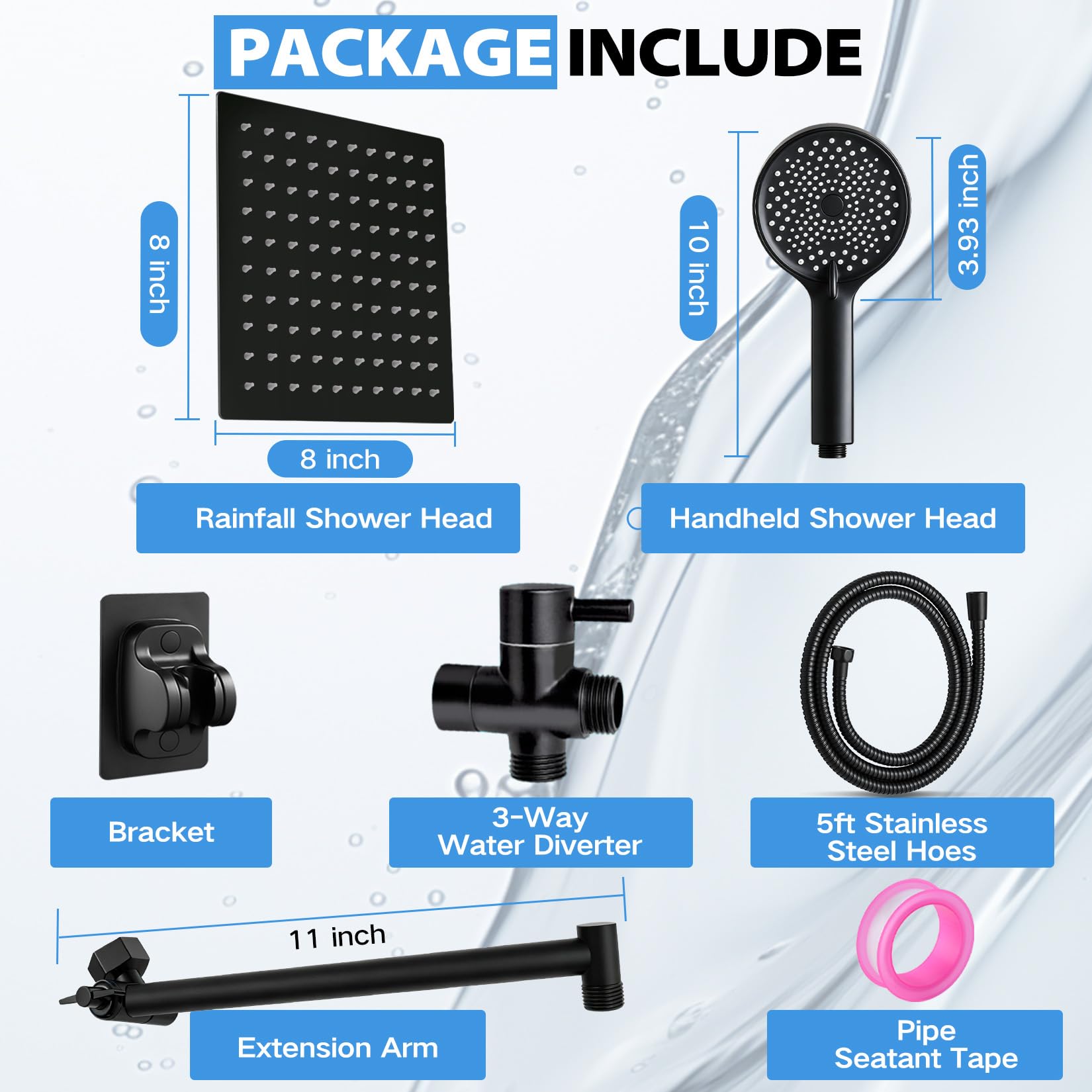 Yurnomy ambiente de baño moderno acabado mate negro elegante