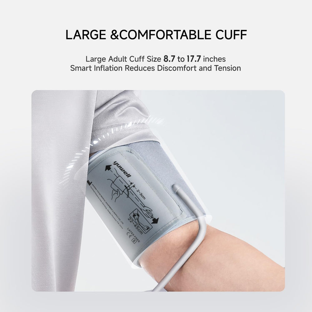 yuwell brazalete acolchado de gran tamaño para mediciones cómodas