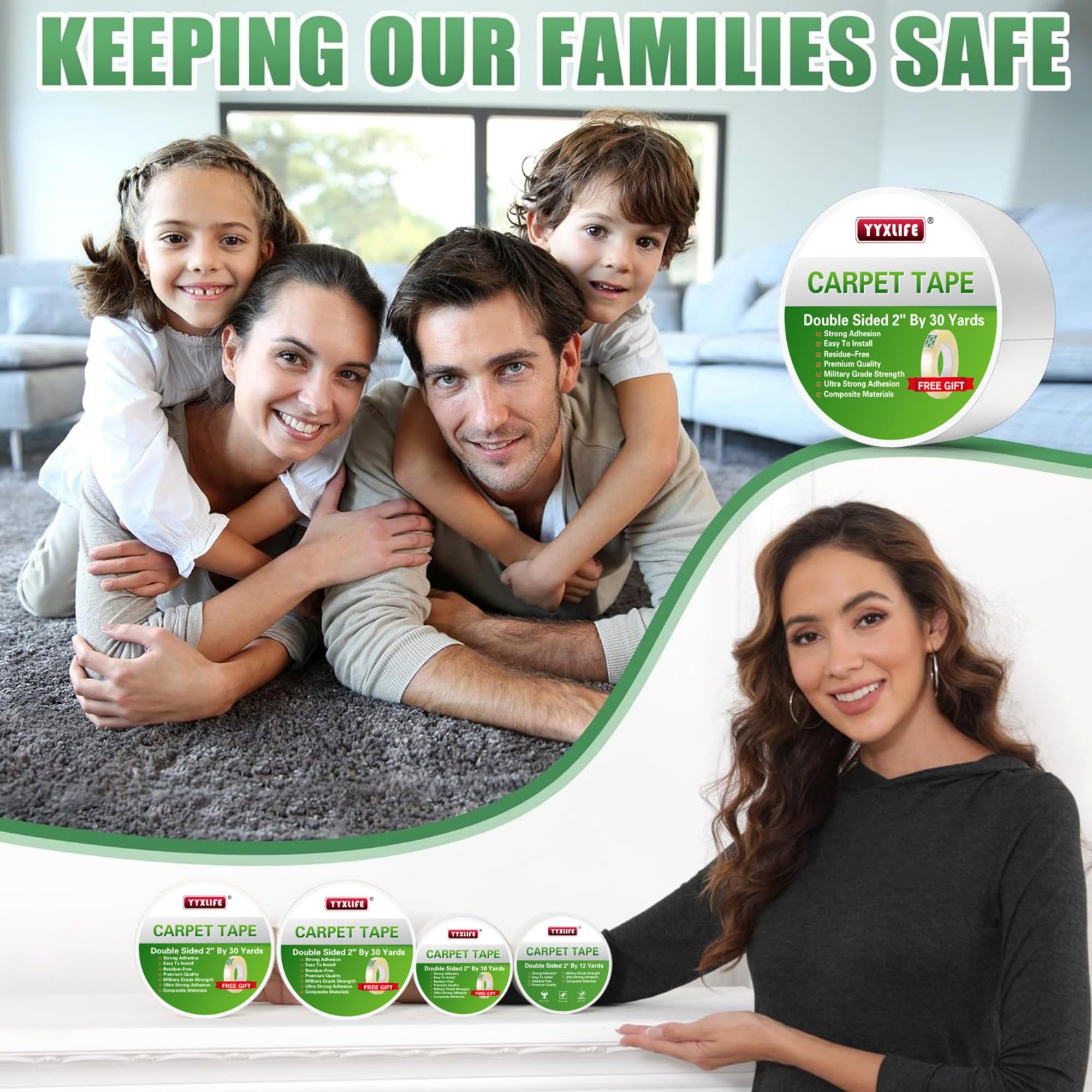 YYXLIFE etiqueta con especificaciones 2" x 30YD para elección informada