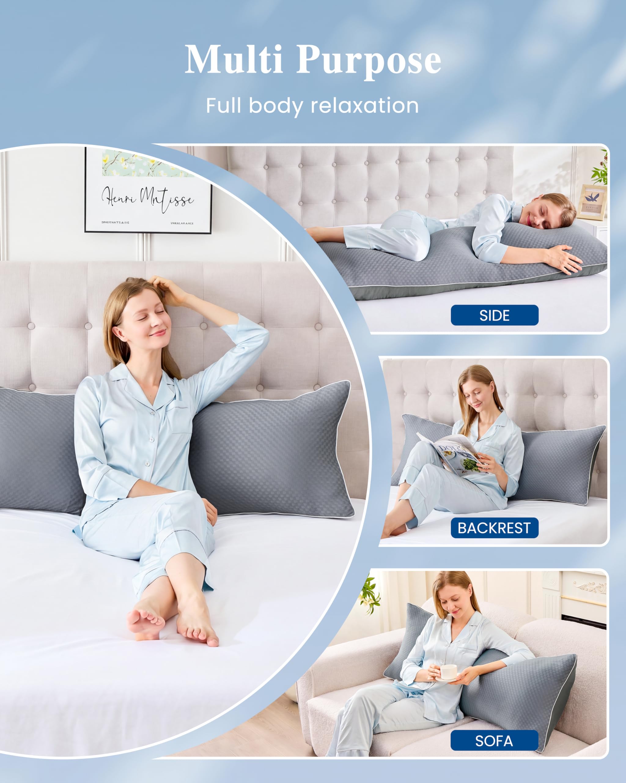 YZ HOME almohada en dormitorio estilizado ilustrando comodidad y ambiente fresco