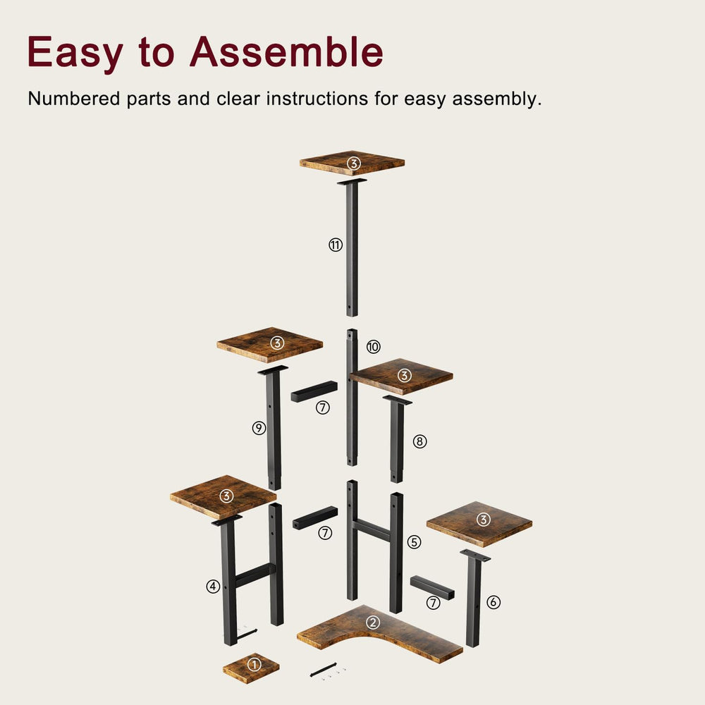 Yzosvki assembly parts and hardware laid out for easy setup guidance
