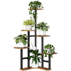 Yzosvki front view corner plant stand showing six tiers and stable design