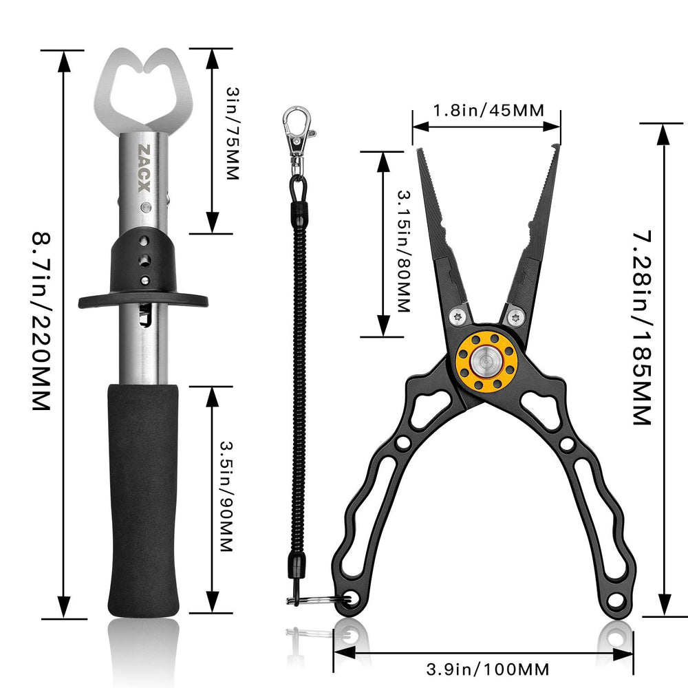 ZACX pliers cutting a split ring for efficient hook changes