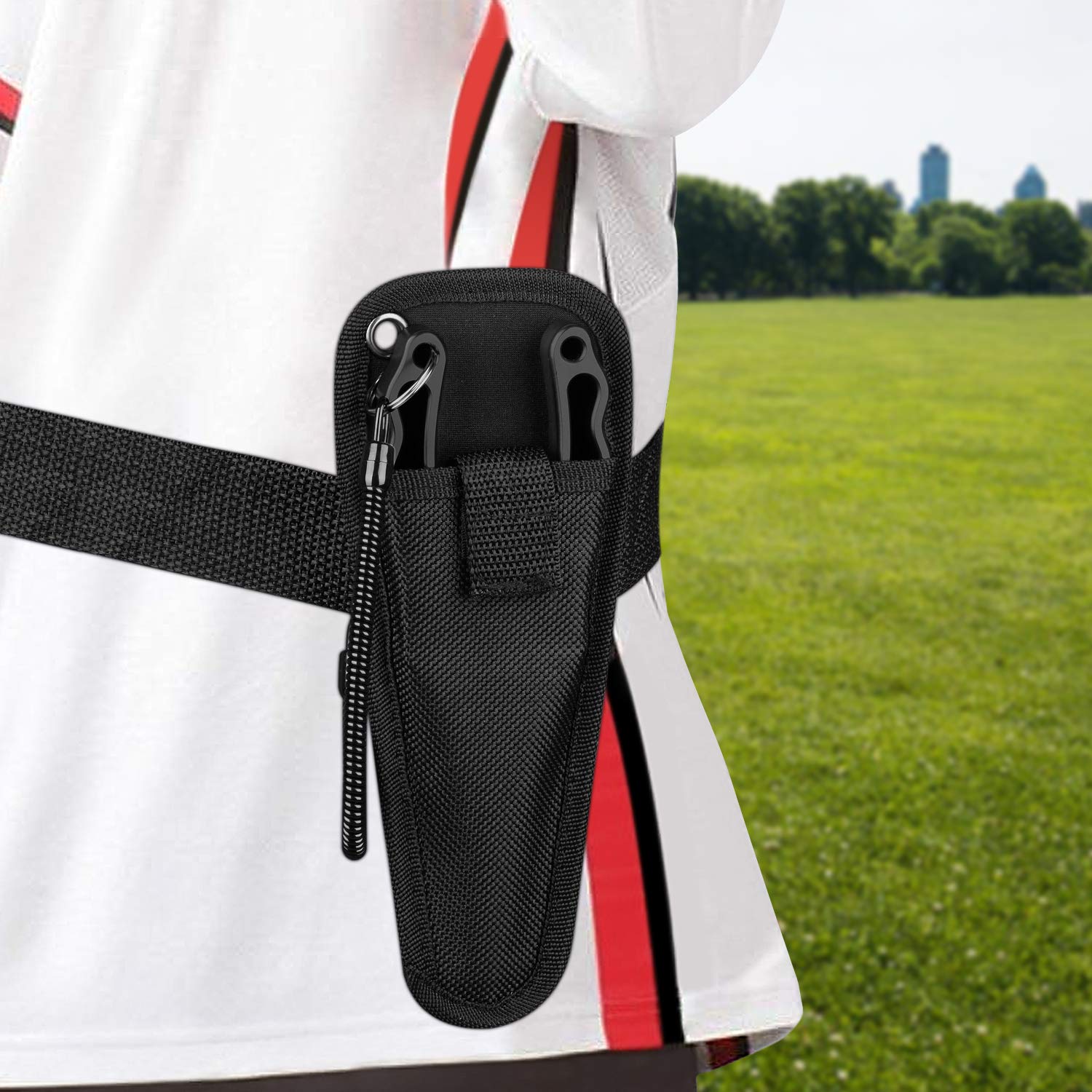 ZACX sheath and lanyard stored on a belt for easy access and security