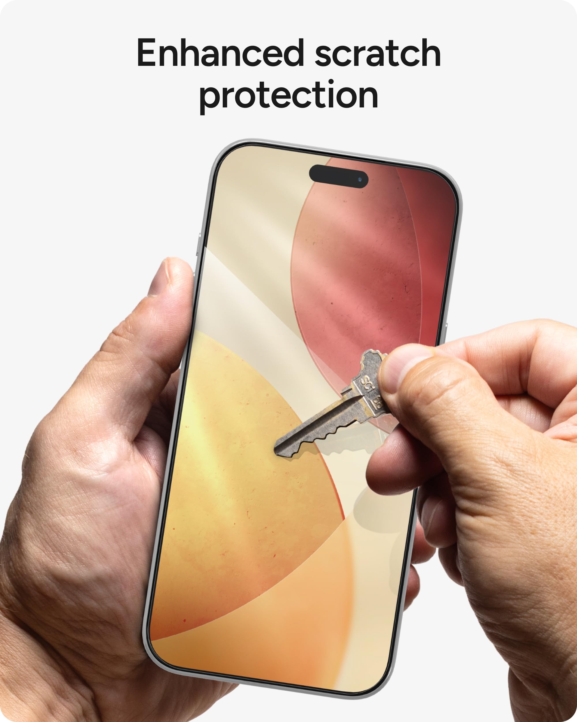 ZAGG protector en uso mostrando pantalla limpia y respuesta táctil natural