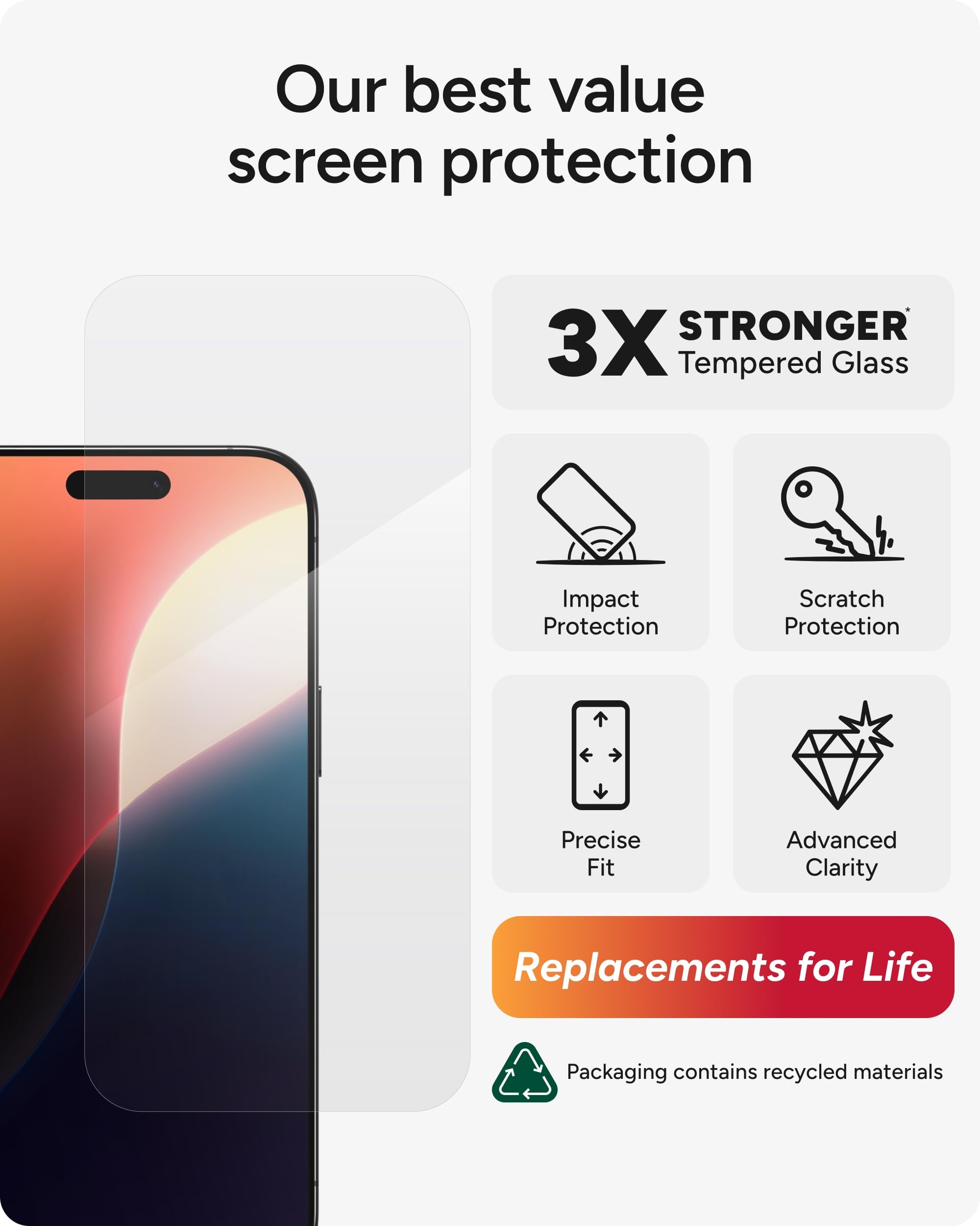 ZAGG textura de superficie sedosa para deslizamiento rápido
