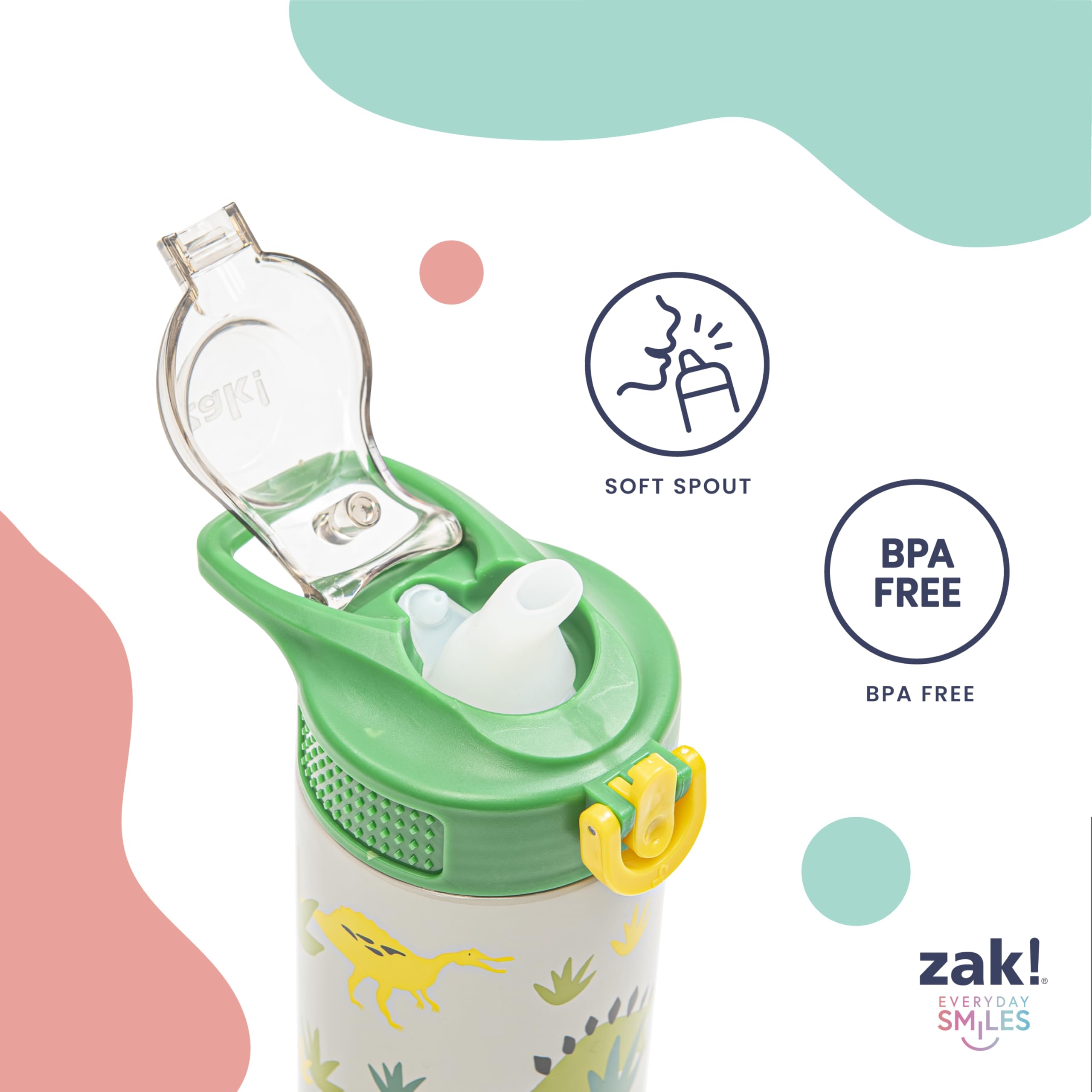 Zak Designs popote y boquilla de silicona desmontable para limpieza fácil
