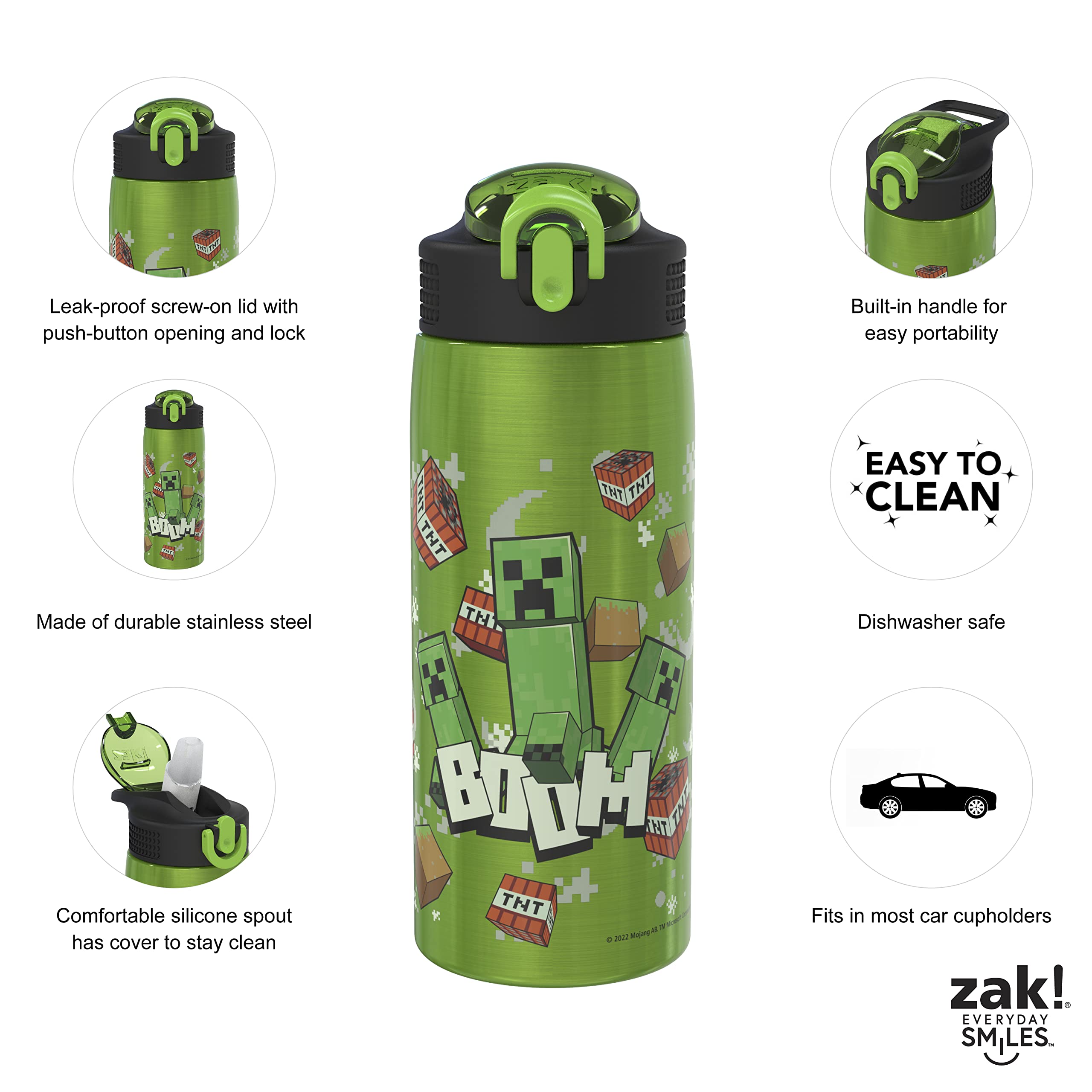 Zak Designs superficie de acero inoxidable 18/8, durabilidad y acabado