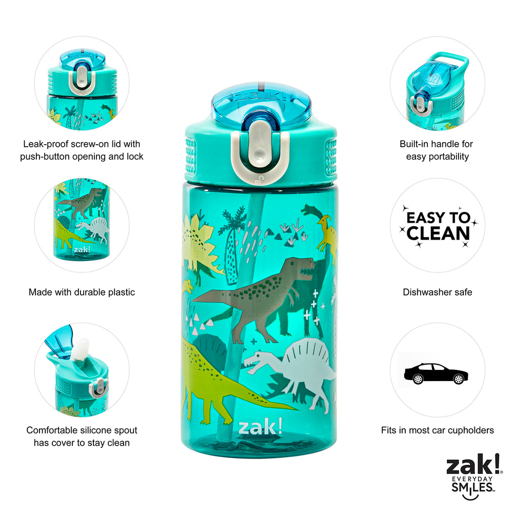 Zak Designs botella guardada en mochila para excursiones prácticas
