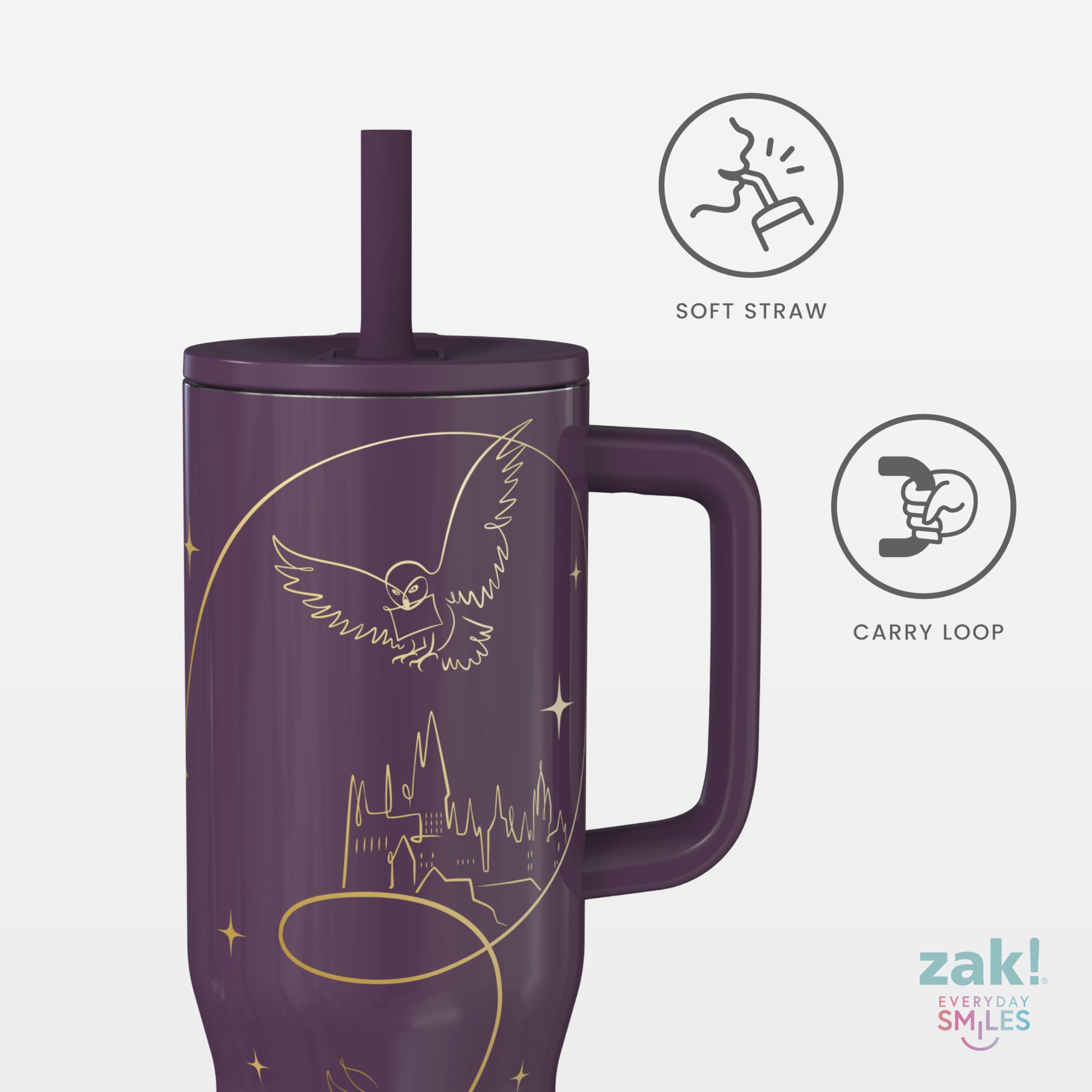 Zak Designs asa ancha lateral para transporte seguro y agarre cómodo