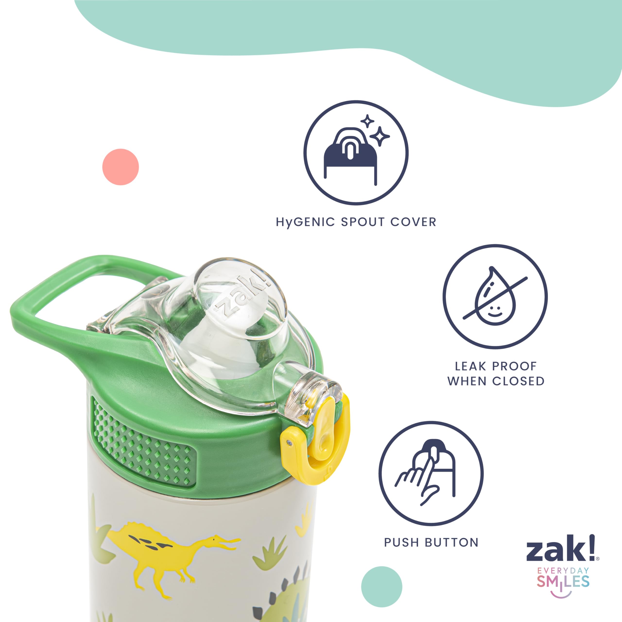 Zak Designs botella dentro de mochila escolar ideal para transportar bebidas