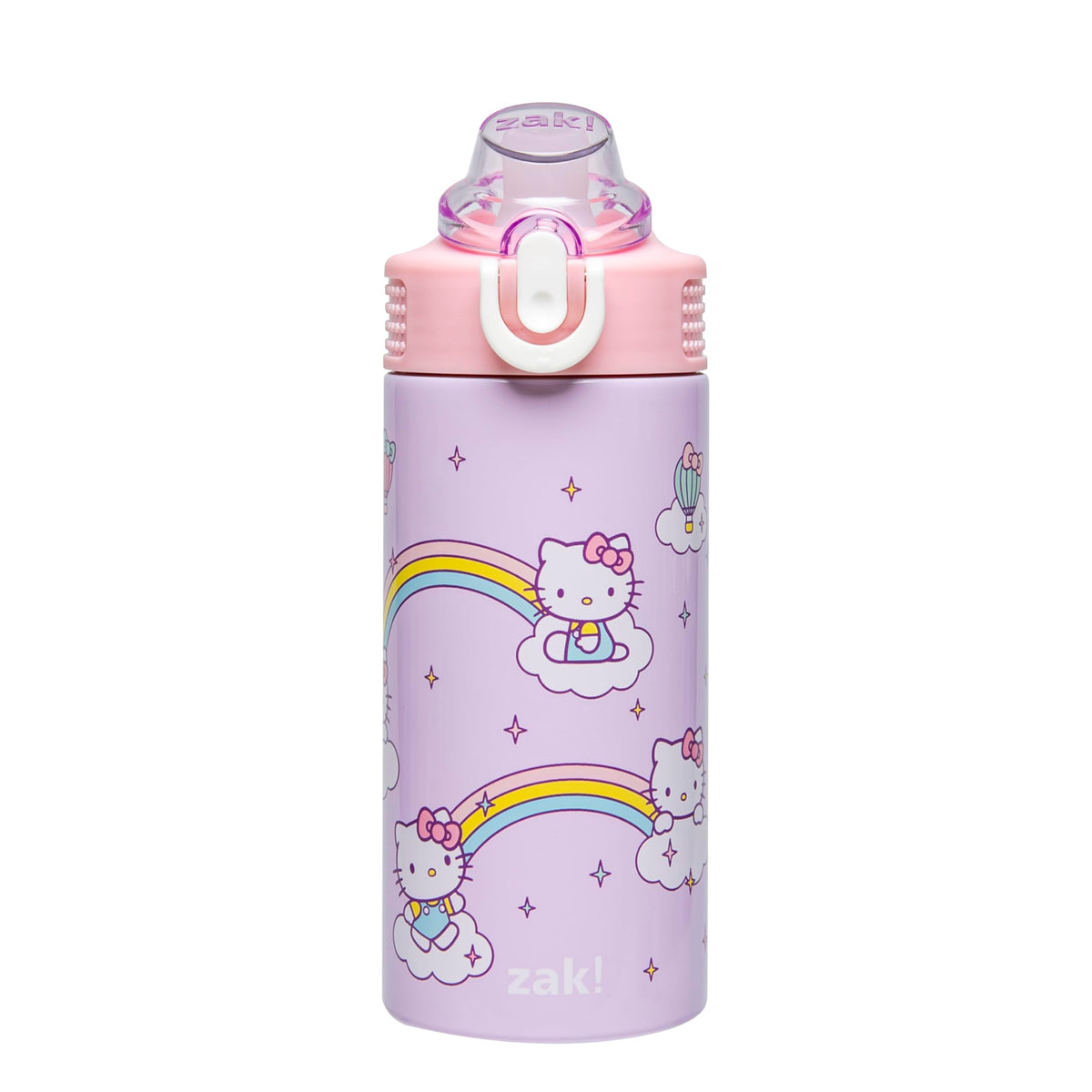 Zak Designs botella Hello Kitty vista frontal con diseño atractivo y fácil agarre