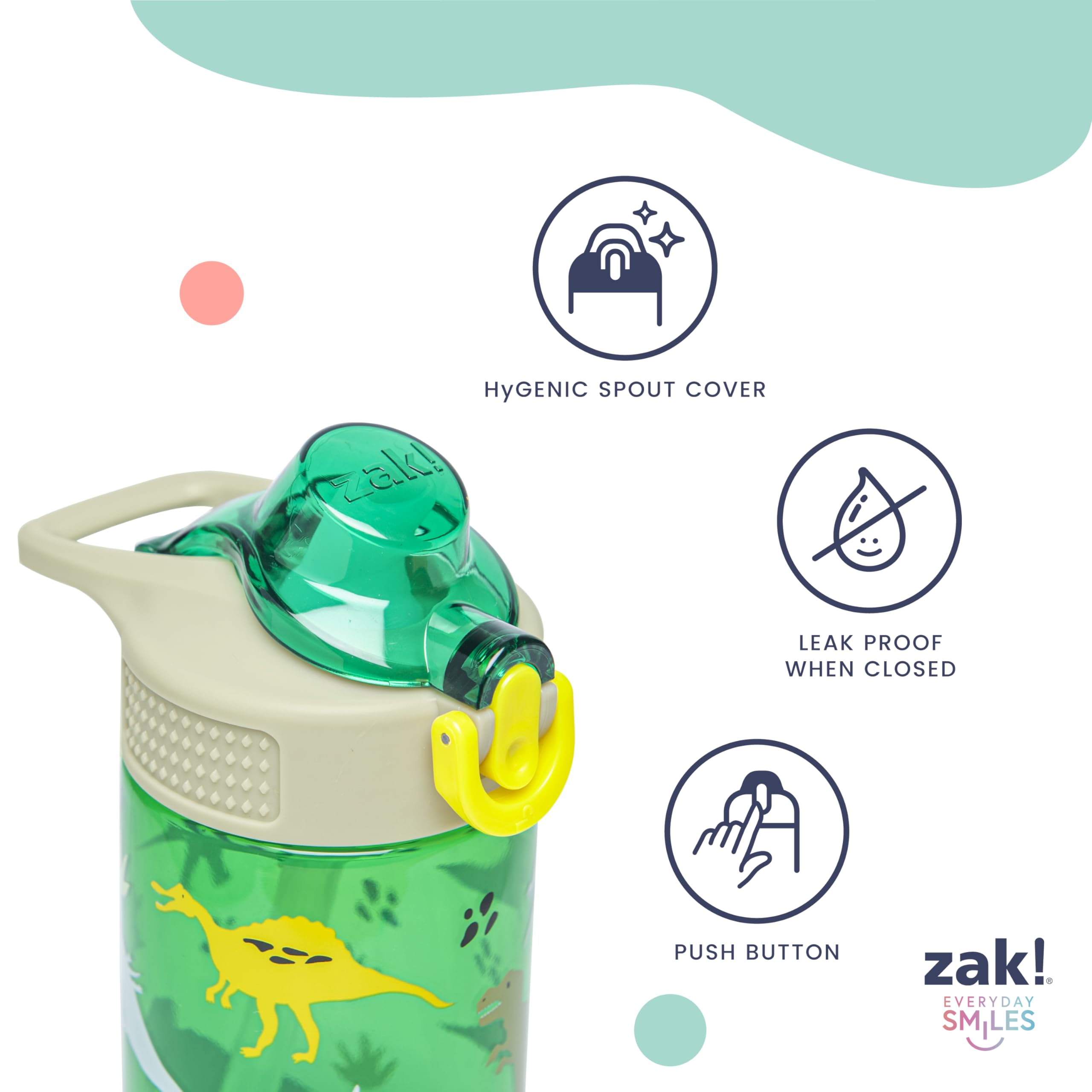 Zak Designs botella dentro de una mochila escolar, práctica para llevar