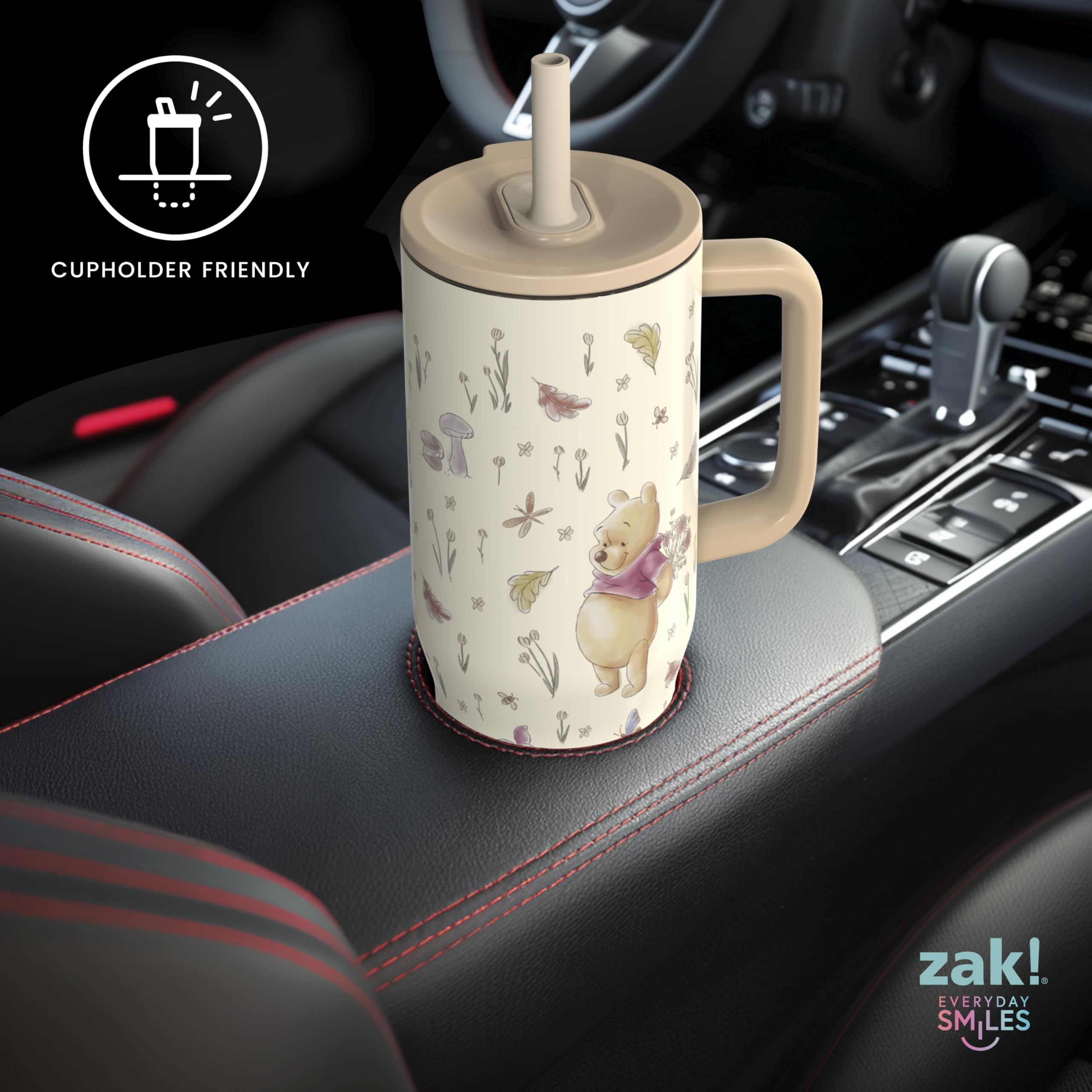 Zak Designs vaso en mano en entorno urbano demostrando practicidad