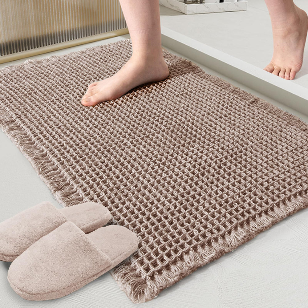 ZALL alfombra frontal waffle marrón mostrando diseño y absorción