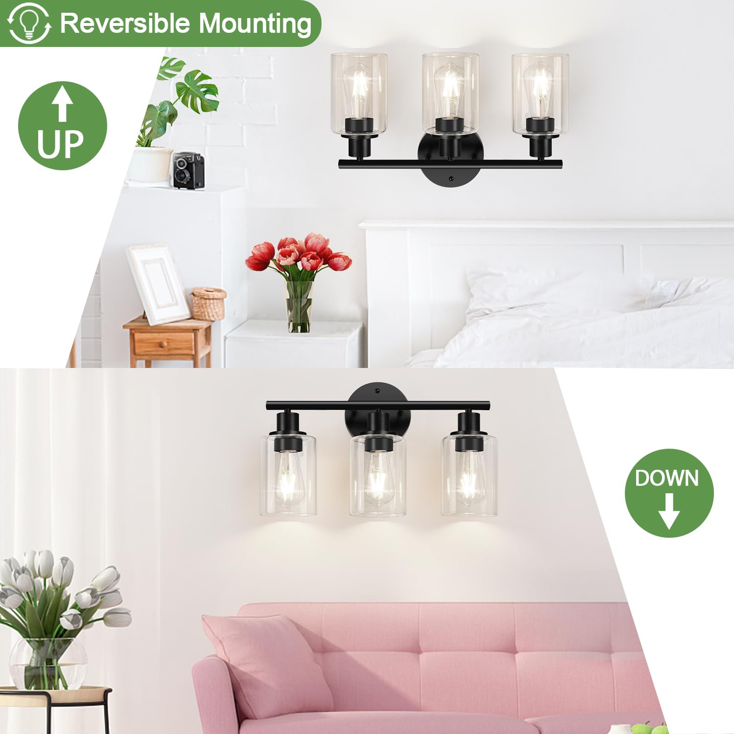 Zarbitta ambiente de baño con el aplique, aspecto elegante y funcional