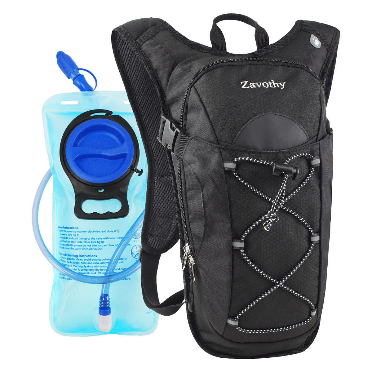 Zavothy mochila vista frontal con diseño compacto y ligereza