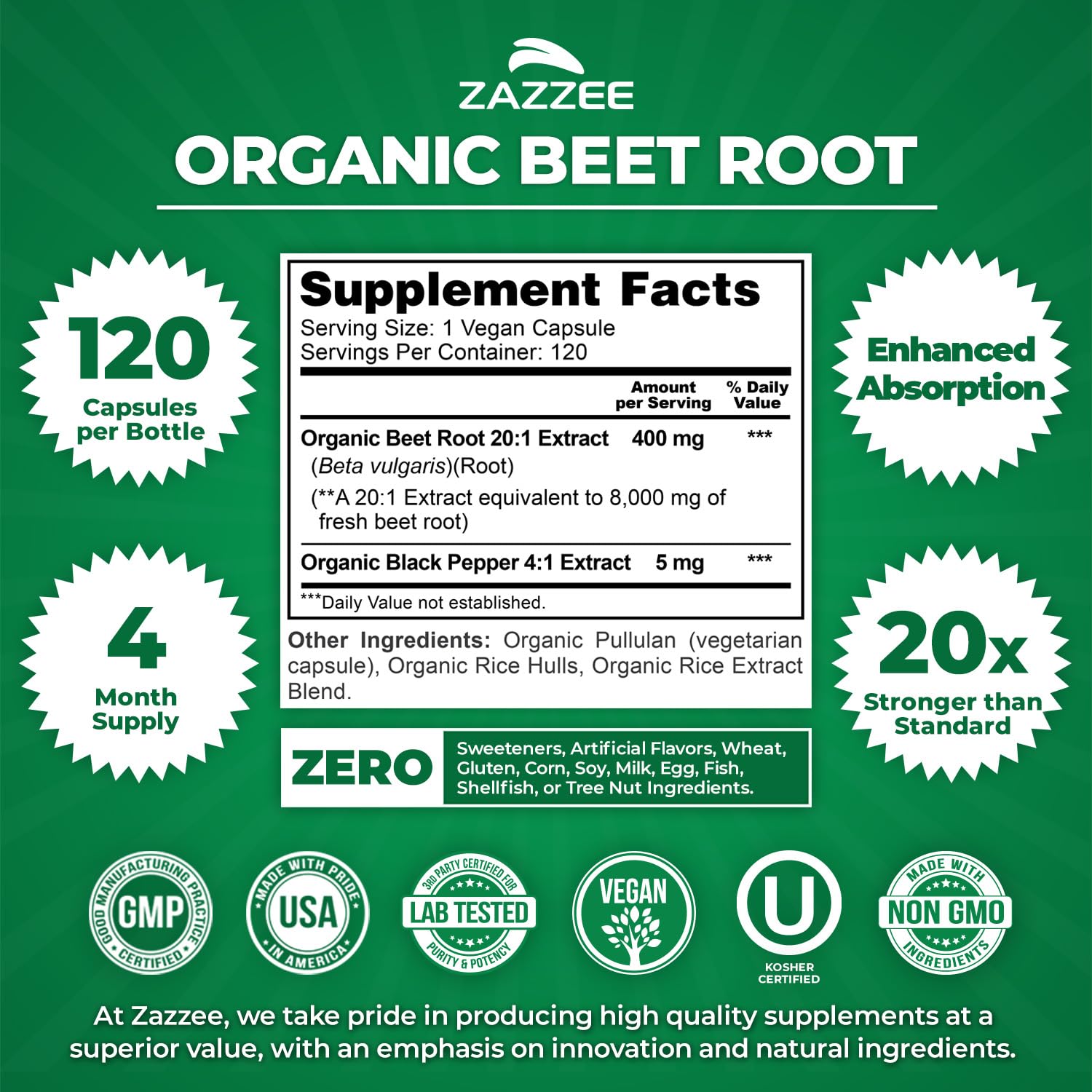 Zazzee beet root powder texture illustrating concentrated 20:1 extract potency