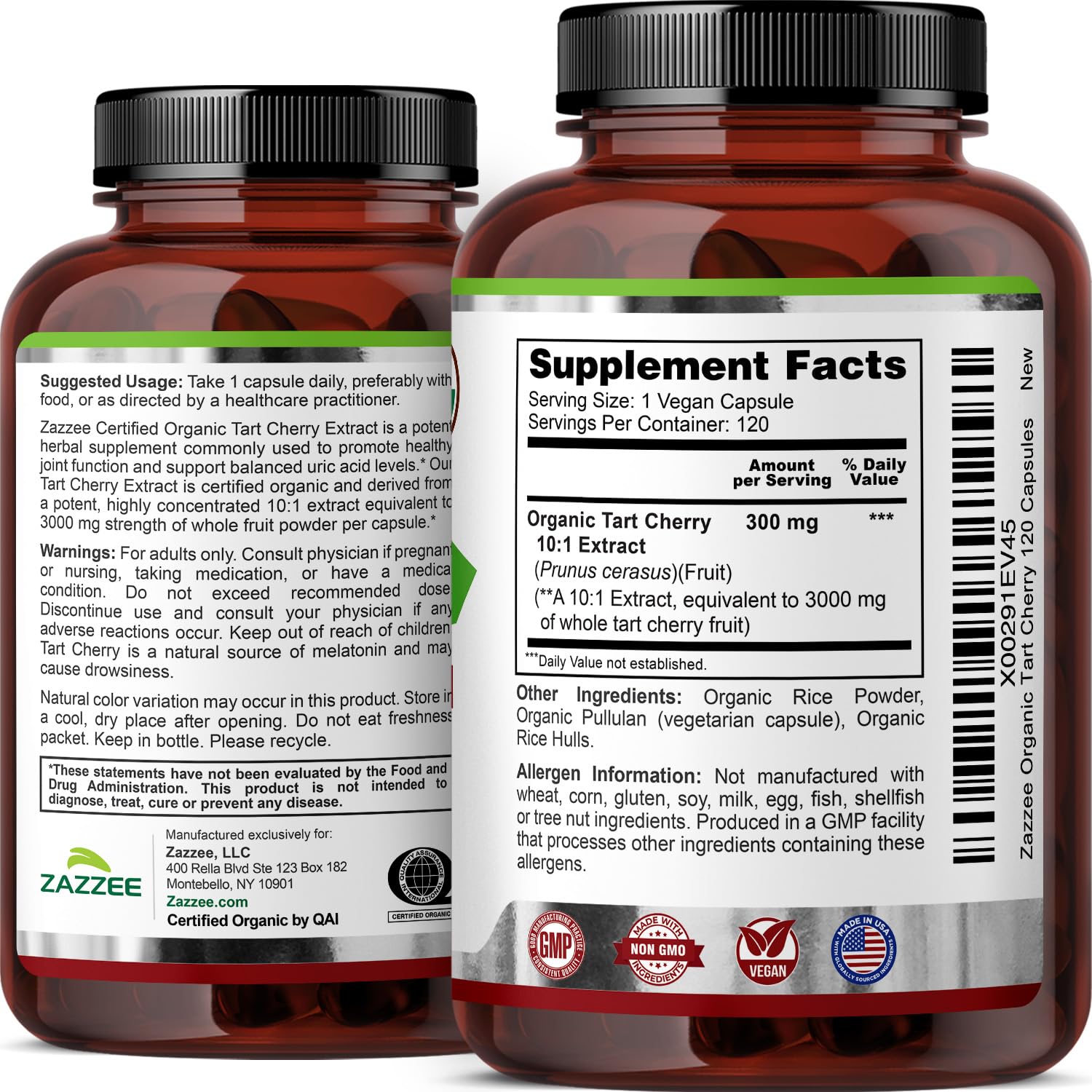 Zazzee cerezas Montmorency frescas como materia prima del extracto concentrado