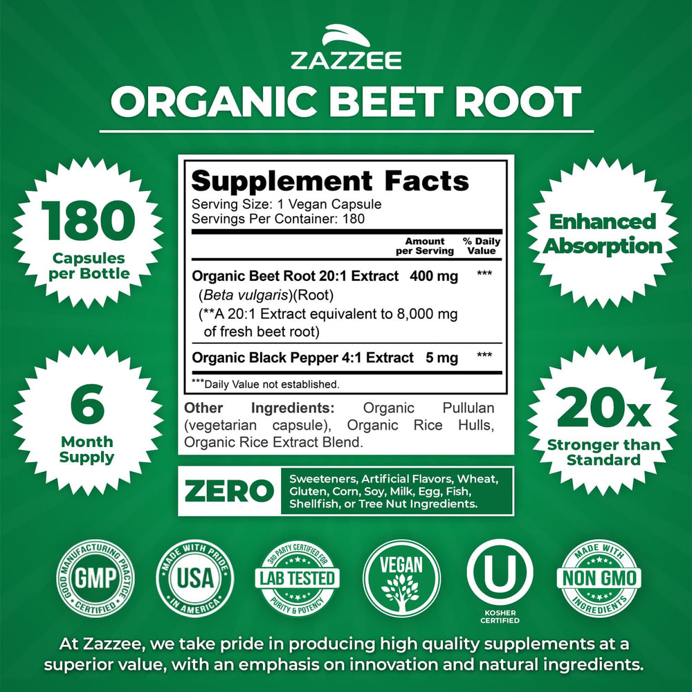 Zazzee etiqueta con sello USDA Organic que muestra certificación confiable