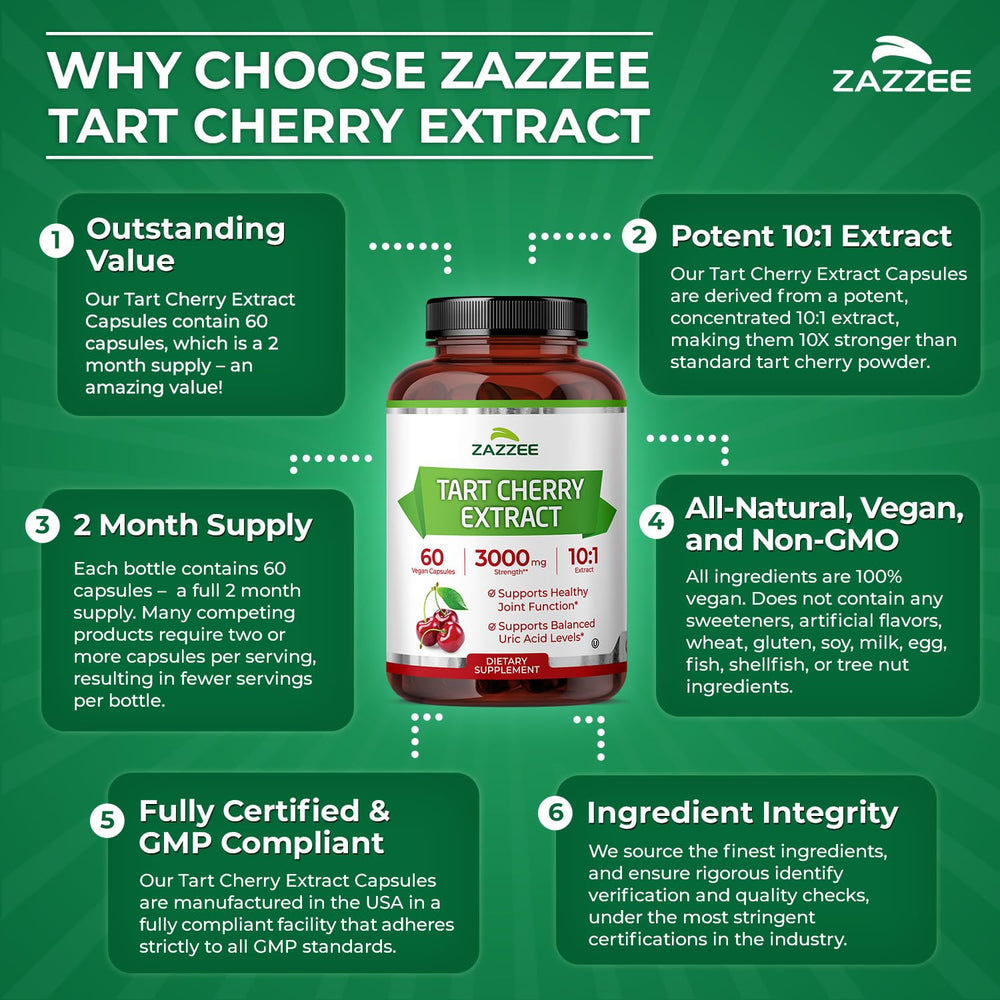 Zazzee cerezas Montmorency frescas como origen del extracto potente