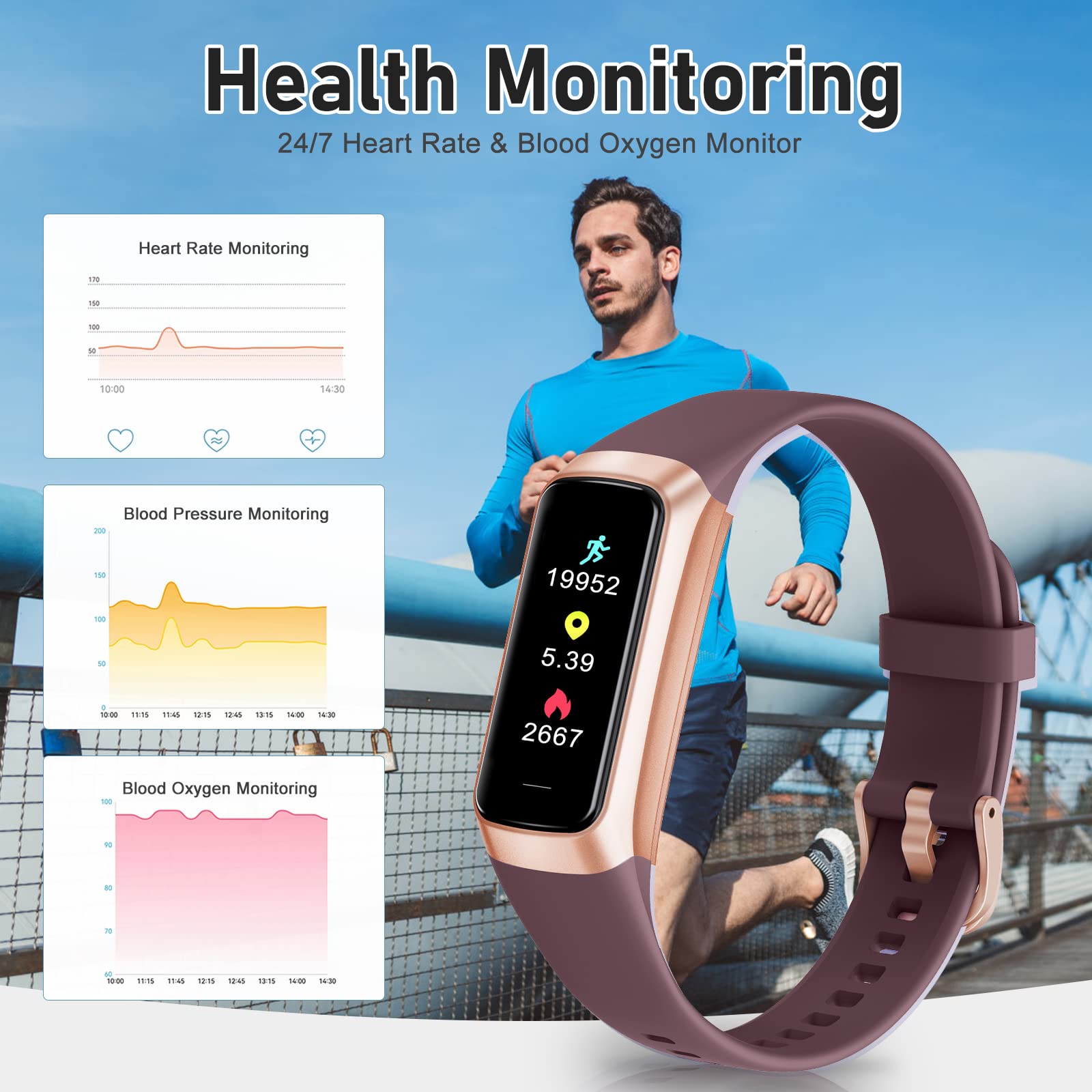 Zeacool sincronizado con app Keep Health mostrando estadísticas de salud