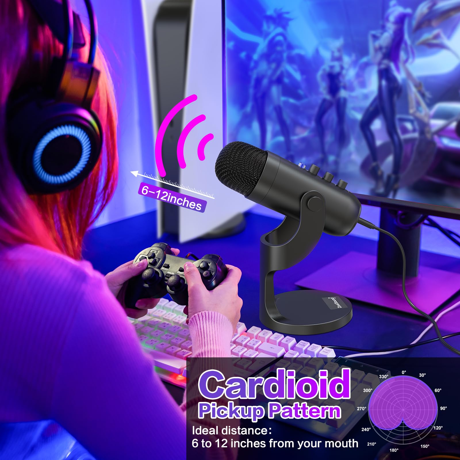 ZealSound K66 accesorios incluidos cable, adaptadores y espuma antiviento listos para usar