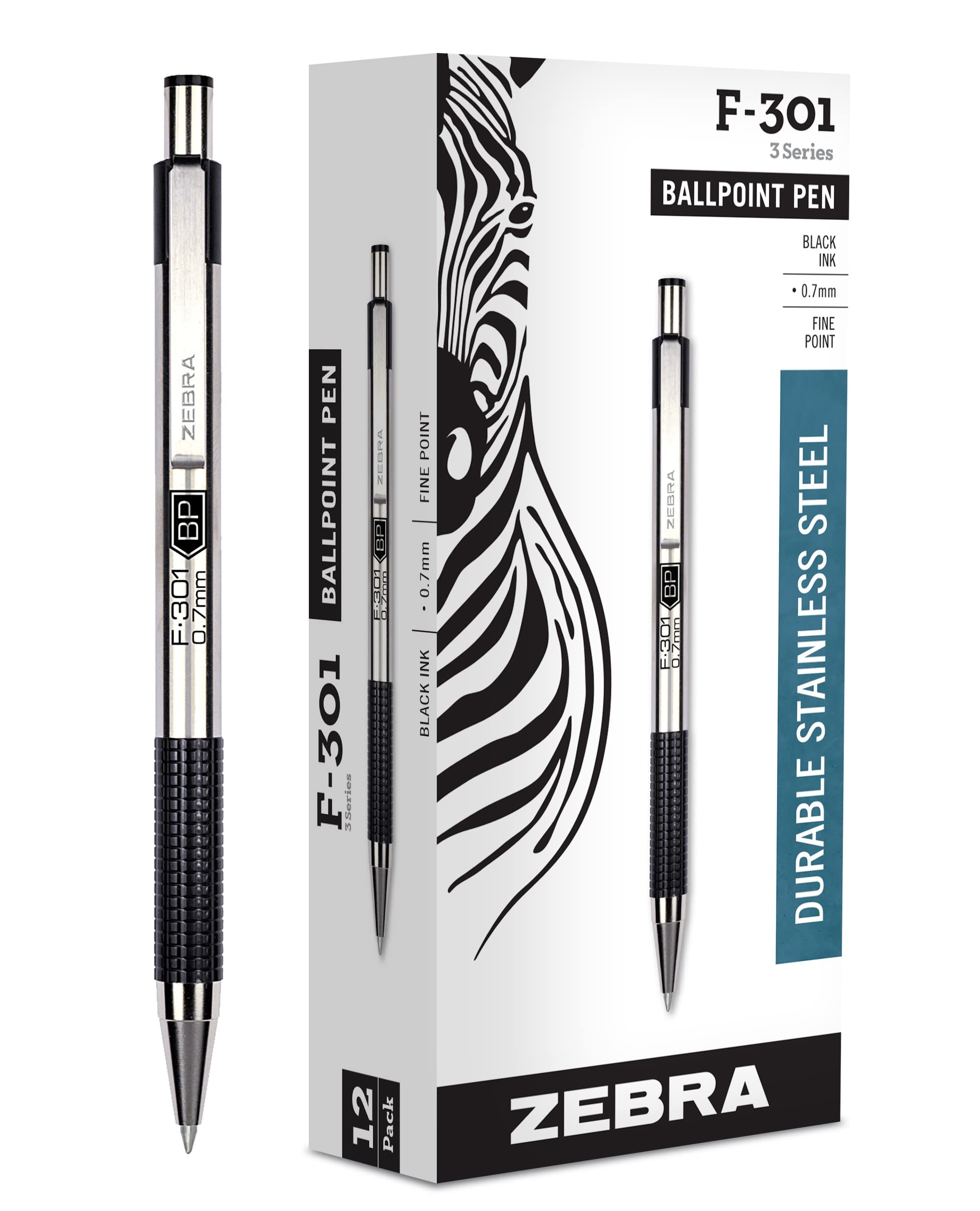 Zebra Pen frente del paquete pack12 mostrando bolígrafos listos