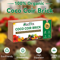 ZeeDix expanded coir in bowl demonstrating full 2.1 gallon volume