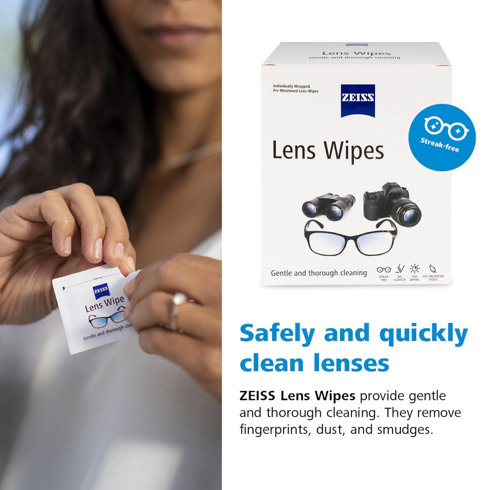 ZEISS toallitas individualmente empacadas para higiene y portabilidad
